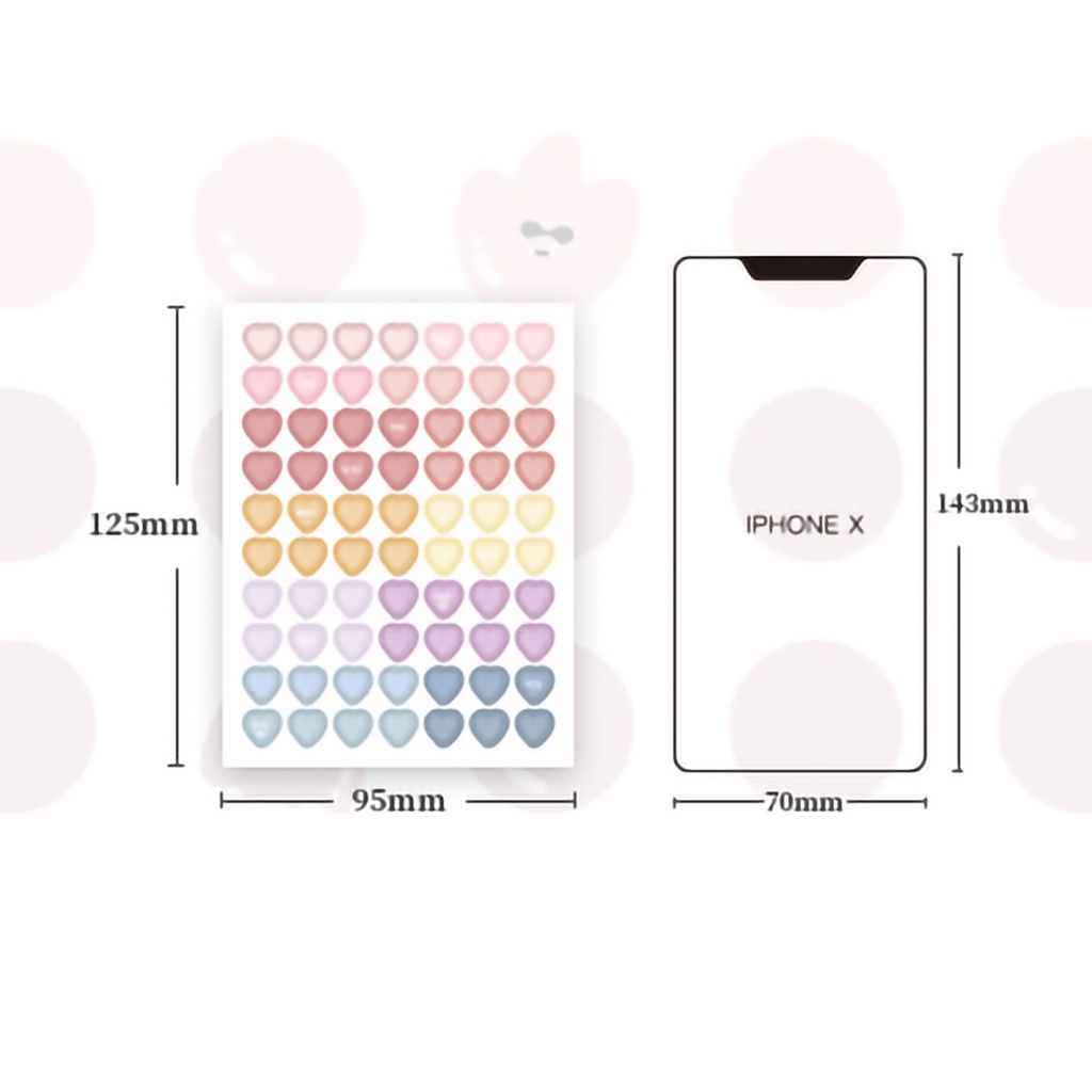 Set 3 miếng dán PET trong suốt chống nước nhiều màu dễ thương phong cách Hàn Quốc trang trí sổ tay DIY