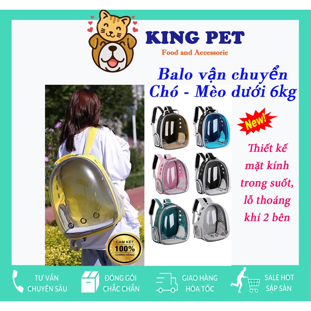Balo trong suốt vận chuyển chó mèo hàng đẹp,bền,kéo khóa mượt