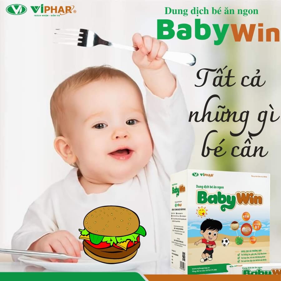 Dung dịch bé ăn ngon BabyWin giúp trẻ ăn ngon ngủ ngon, bồi bổ cơ thể, tăng chiều cao, tăng cường tiêu hóa - Hộp 20 gói