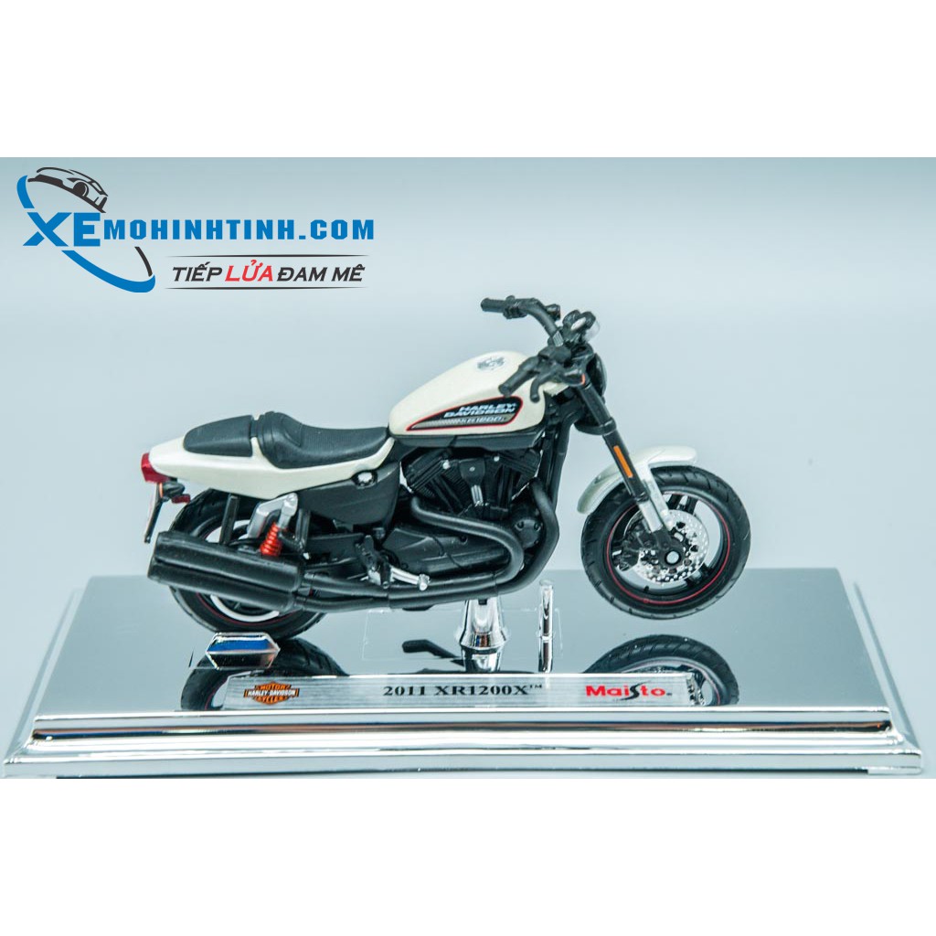 Xe Mô Hình Harley Davidson 2011 Xr 1200X 1:18 Maisto (Trắng Đen)