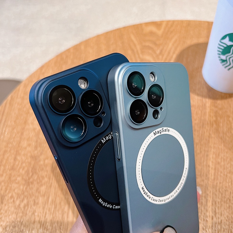 Ốp Điện Thoại Cứng Nhám Từ Tính Chống Dấu Vân Tay Cho iPhone 12 13 14 Pro Max 14 Plus