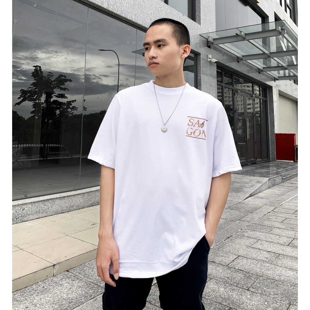Áo thun tay lỡ SÀI GÒN XINH phông Unisex nam nữ Cotton oversize form rộng LUNACY TB030 | BigBuy360 - bigbuy360.vn