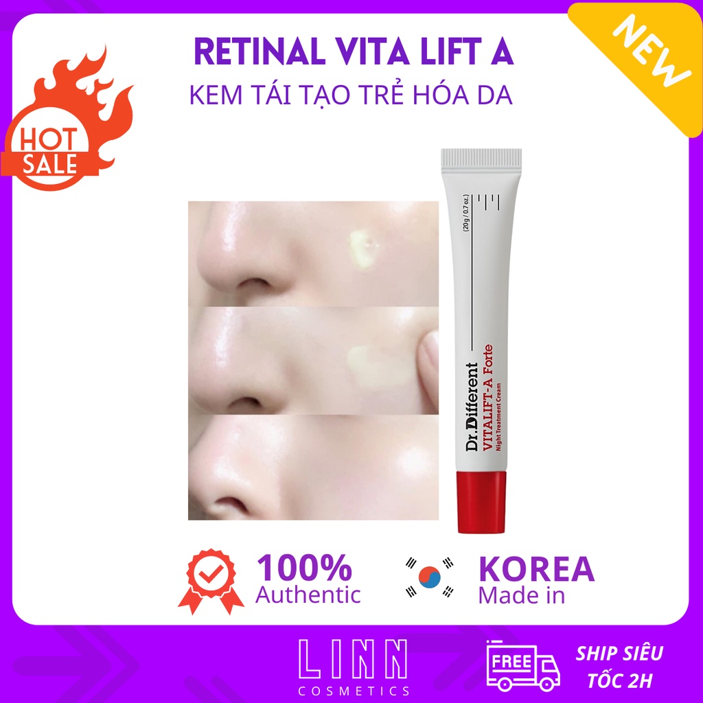 Kem dưỡng da Rentinal Dr.Different Vita A Cream (0,05%-1%)