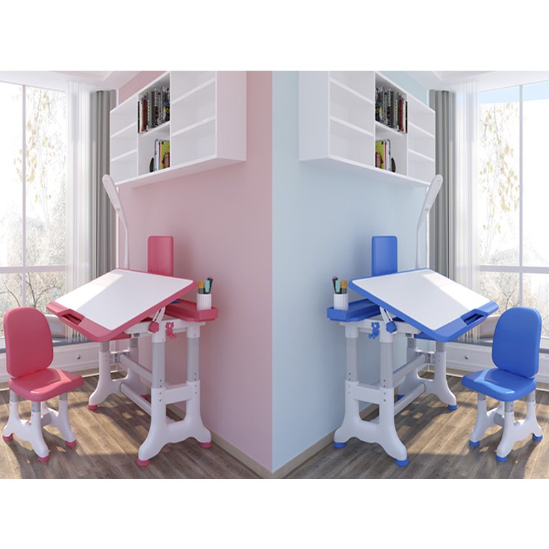 Bộ bàn ghế học sinh chống gù chống cận, bàn học thông minh cho bé kích thước 80 cm điều chỉnh nghiêng góc 45 độ