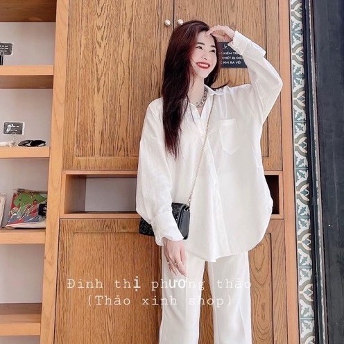 Áo sơ mi dài tay đũi lụa đuôi tôm không nhăn form rộng | BigBuy360 - bigbuy360.vn