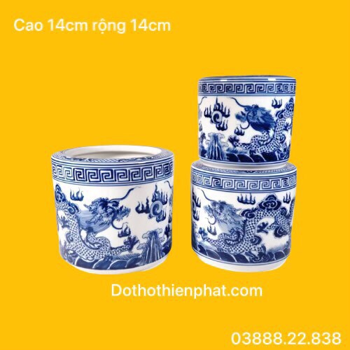 Bát nhang đôi rồng phun ngọc gốm sứ cao cấp – Nhiều cỡ