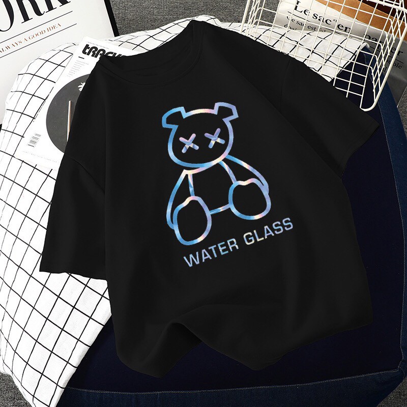 Áo thun tay lỡ.Hình Gấu Phản Quang. CoolZ phông Unisex nam nữ Cotton oversize form rộng CZ096