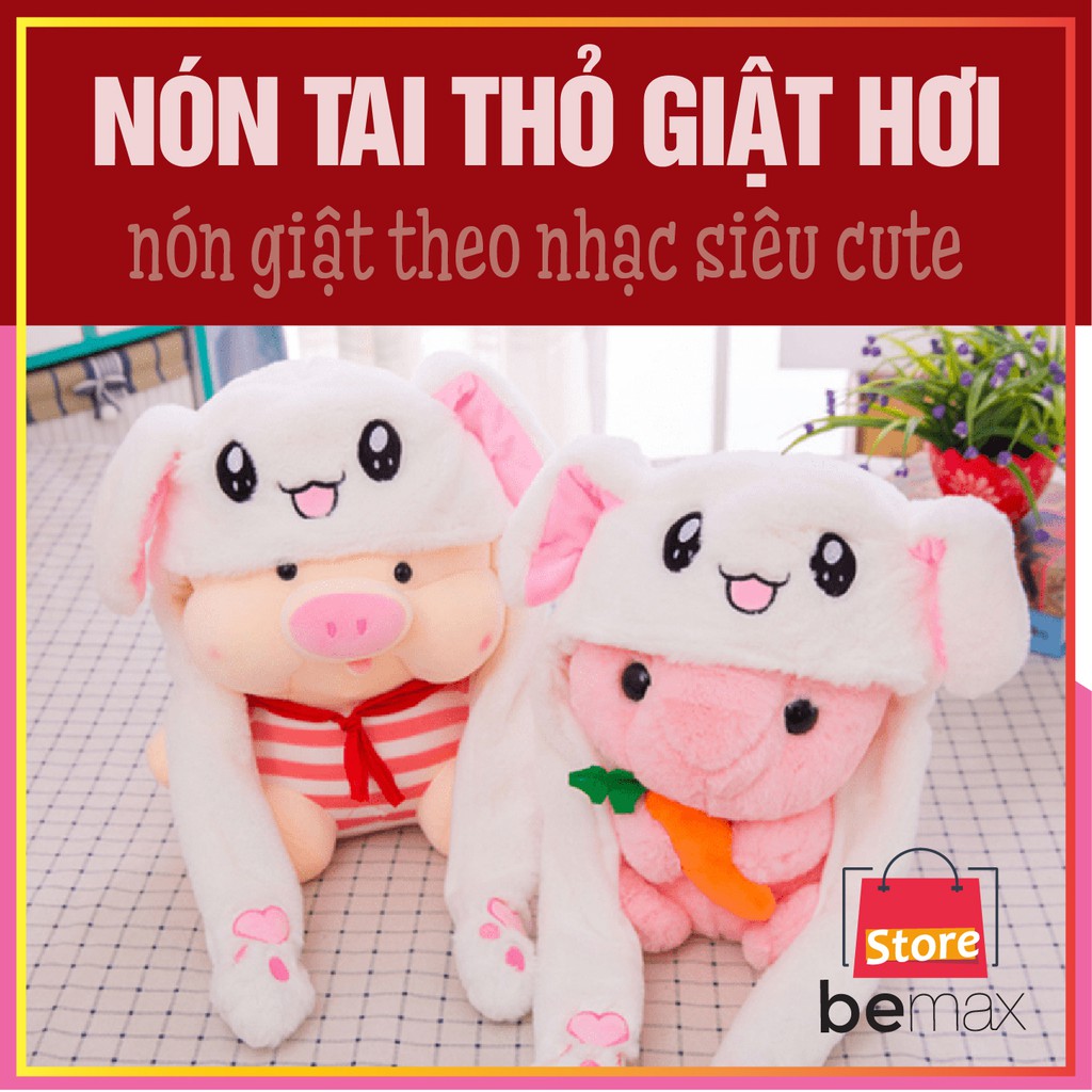 NÓN TAI THỎ GIẬT THEO NHẠC (SIÊU CUTE)