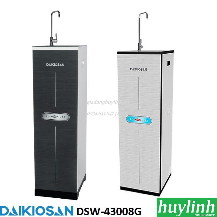 [Mã ELHAMS5 giảm 6% đơn 300K] Máy lọc nước RO 8 lõi Daikiosan DSW-43008G - Mặt kính 3D