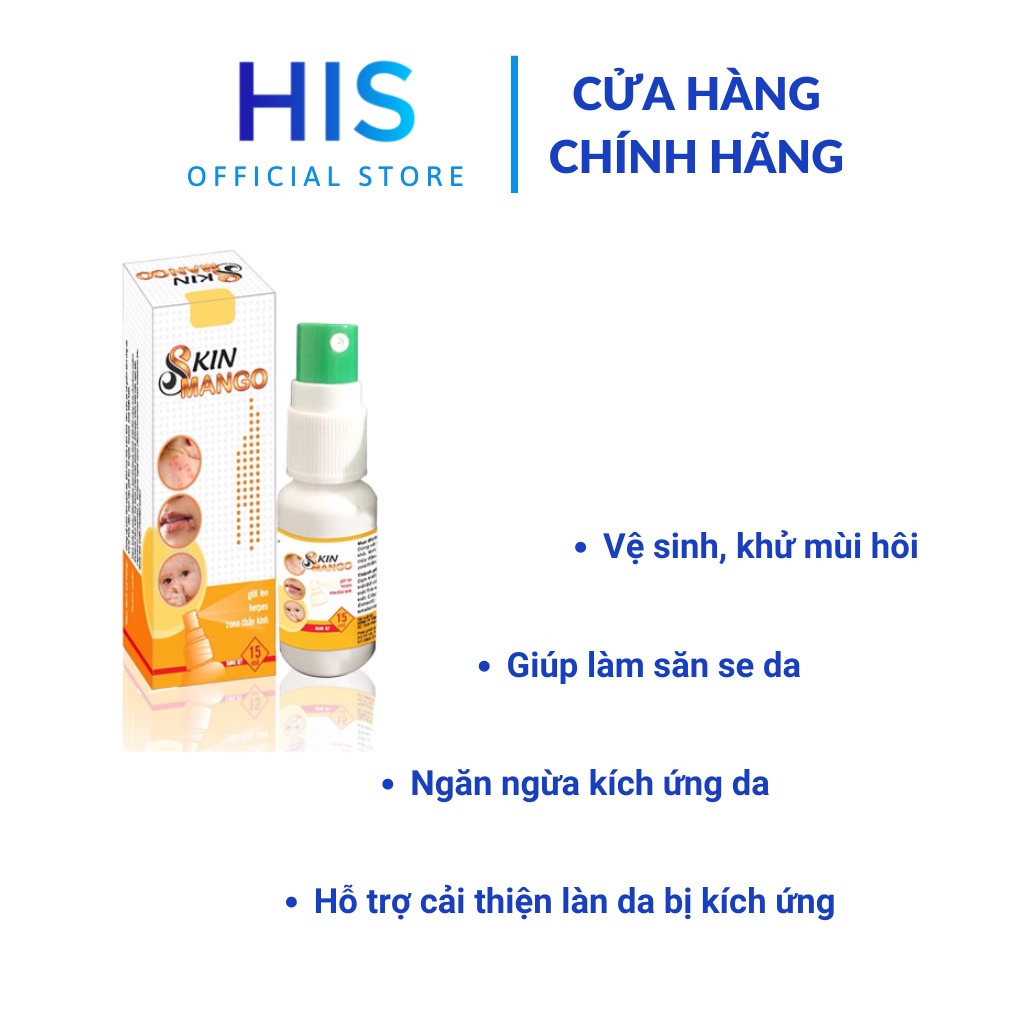 Chai Xịt SKIN MANGO Ngăn Ngừa Kích Ứng Da Do Thủy Đậu, Giời Leo, Kiến Ba Khoang