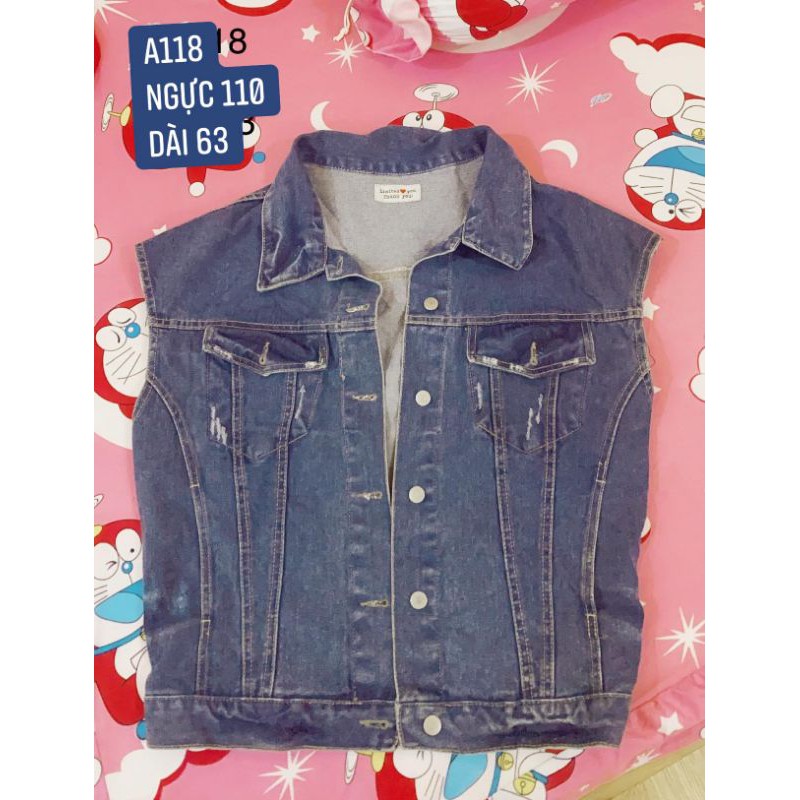 áo khoác jean cộc tay unisex size L/XL. A118