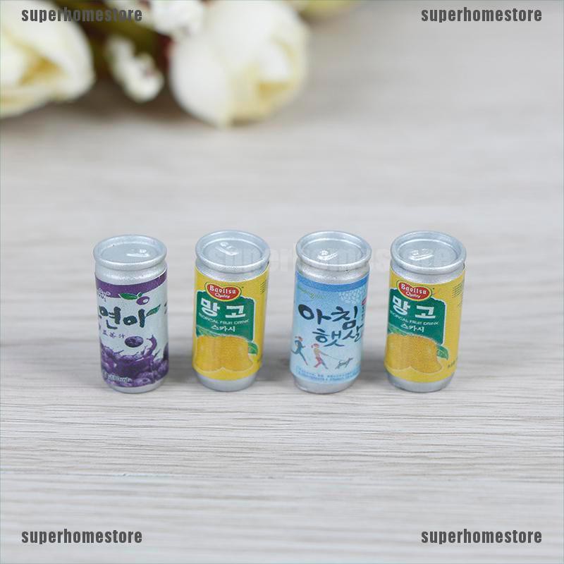 Set 4 Chai Nước Tỉ Lệ 1:12 Trang Trí Nhà Búp Bê