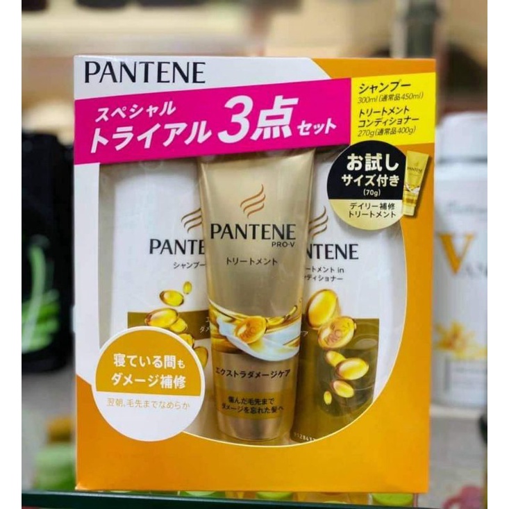 [Chính Hãng] Bộ Dầu Gội Xả Set 3 món Pantene Nhật Bản, Dầu gội Pantene Nhật Bản, Phục hồi hư tổn