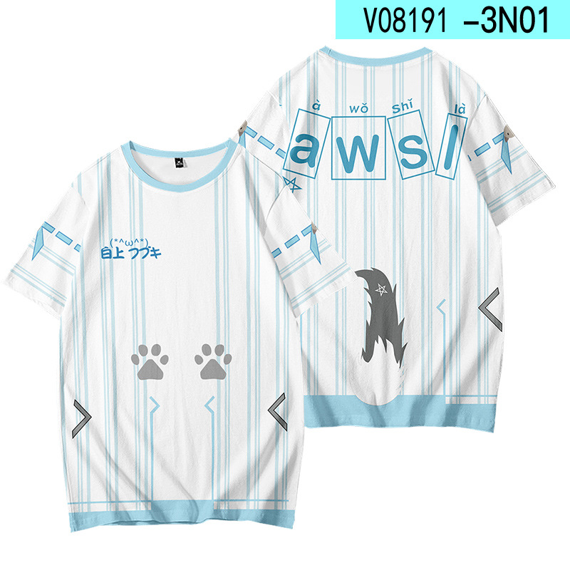 Hololive VTuber FAMS Gamers Shirakami Fubuki Hoodie T-shirt 3D Printed Long Sleeve Pullover