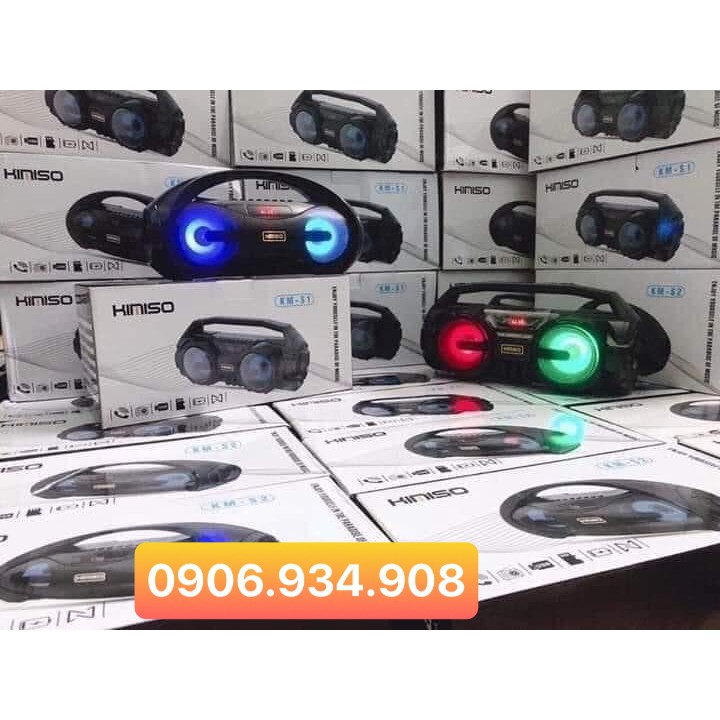 Loa Hát Karaoke Bluetooth Xách Tay Kimiso KM-S1 Loa Bluetooth Karaoke  Tặng Kèm 1 Mic Hát, Bass Cực Hay LED Sống Động