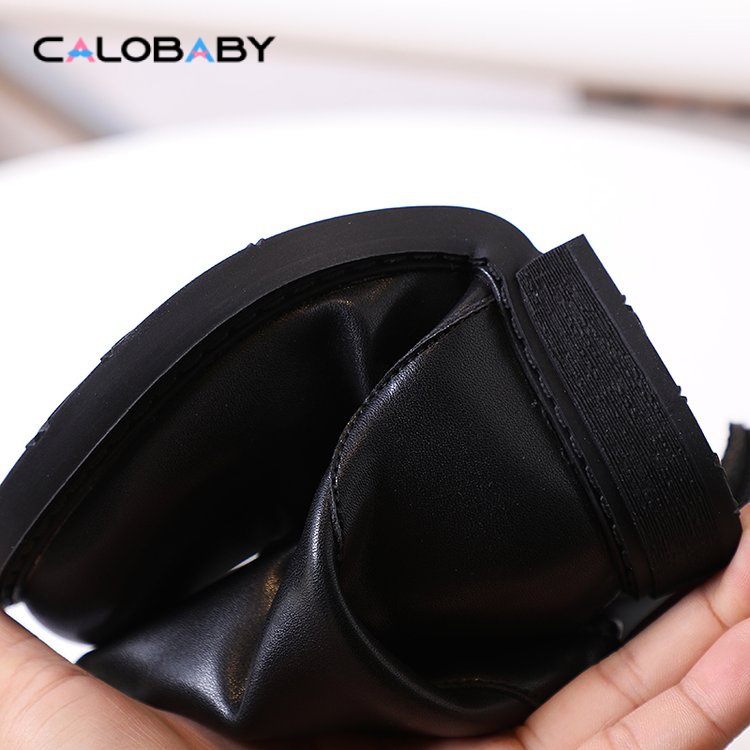 Giày Bốt Cao Su Sợi Nhỏ Đế Bằng Phối Khóa Kéo Bên Hông Thời Trang Mùa Đông Cho Bé Gái C6KL
