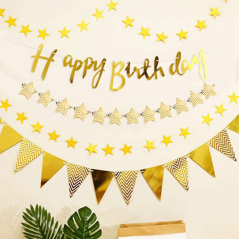Dây Cờ Tam Giác Treo Tường Trang Trí Sinh Nhật