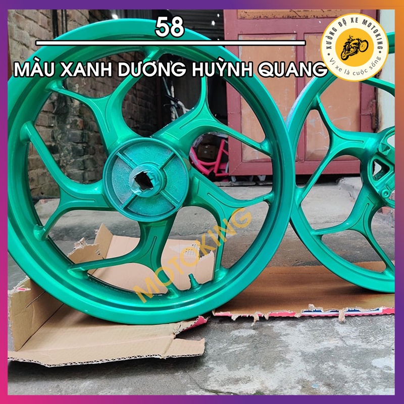 Sơn Samurai màu xanh dương huỳnh quang 58 - chai sơn xịt chuyên dụng cho sơn xe máy, ô tô