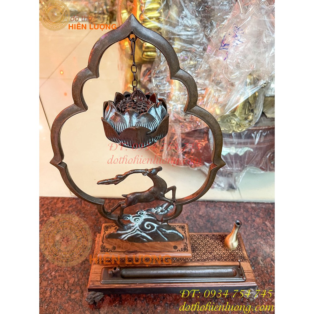 Lư Xông Trầm Treo Hươu Bằng Đồng