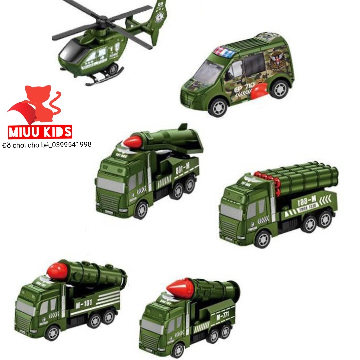 Hộp 6 Xe Ô Tô Quân Sự Chạy Đà Cho Bé