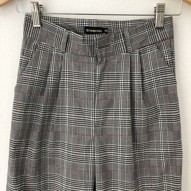 Quần baggy kẻ caro 02 (nâu, đen-trắng) | BigBuy360 - bigbuy360.vn