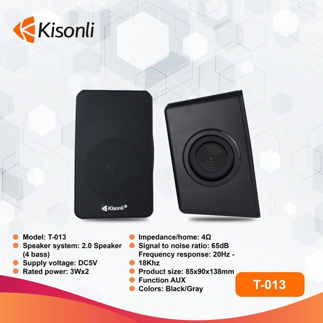 Loa vi tính 2.0 Kisonli T-013 tích hợp 4 BASS - thiết kế  (nhiều màu) Nhất Tín Computer