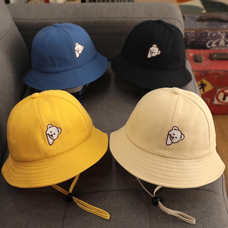 Nón tai bèo chống gió chống nắng thêu hình gấu dễ thương dành cho bé