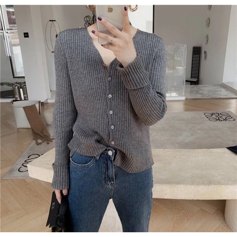 Áo khoác Cardigan dệt kim tay dài màu sắc thanh lịch cho phái nữ | BigBuy360 - bigbuy360.vn