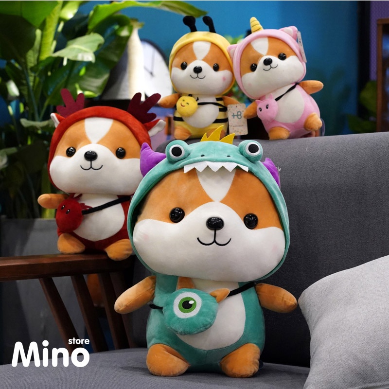 [Mã BMBAU50 giảm 50K đơn 150K] Gấu Bông Chó Shiba Cosplay Hàng Cao Cấp Mềm Mịn Size 25cm MINO STORE TH25