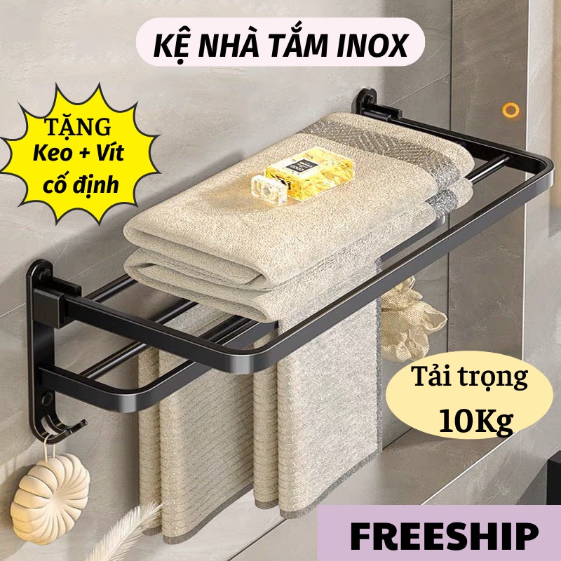 Giá Treo Khăn Nhà Tắm, Kệ Để Đồ Nhà Tắm Inox Không Gỉ Đa Năng, Treo Đồ Tiện Lợi LEON OFFICIAL