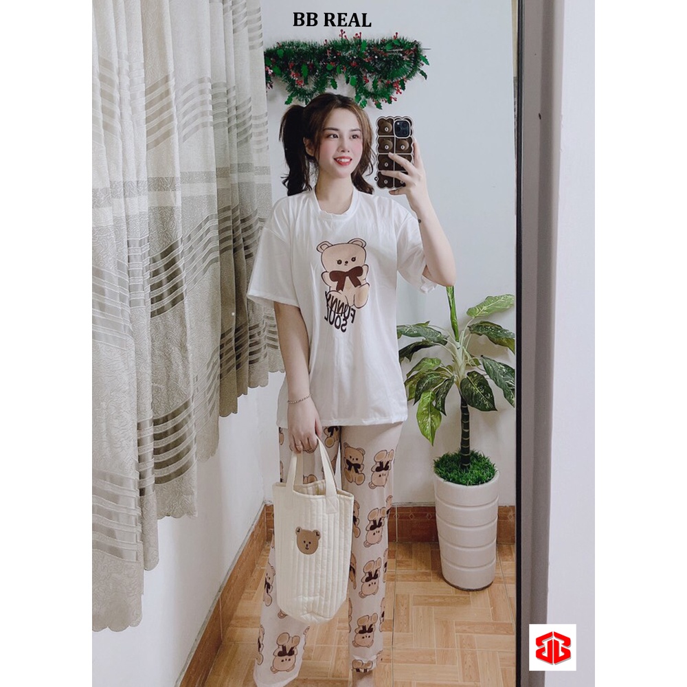 Đồ Bộ Mặc ở Nhà Bộ Đồ Ngủ Nữ Quần Dài Pijama Thun Lạnh Đẹp [CODE 29-32] Freesize Từ 45-55Kg - BB REAL