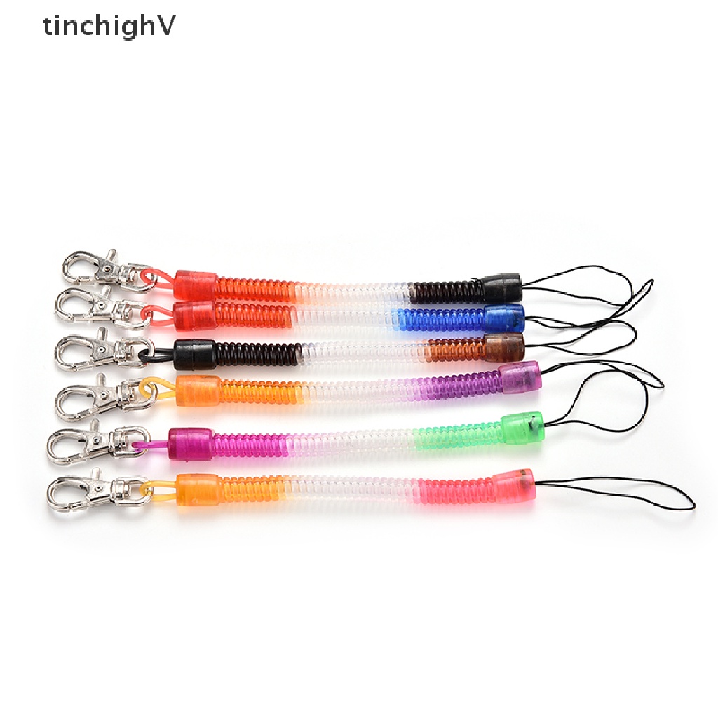 [TinchighV] 1 Móc Khóa Nhựa Xoắn Ốc Co Giãn Có Thể Thu Gọn