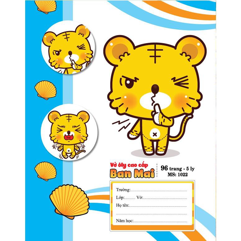 HẢI TIẾN Tập ô ly Ban Mai  - Bìa cán 3D - Lốc 5 cuốn