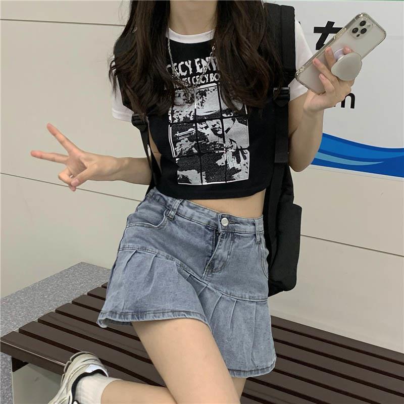 Áo thun tay ngắn dáng rộng màu sắc retro thời trang mùa hè phong cách Hàn Quốc cho nữ 2021