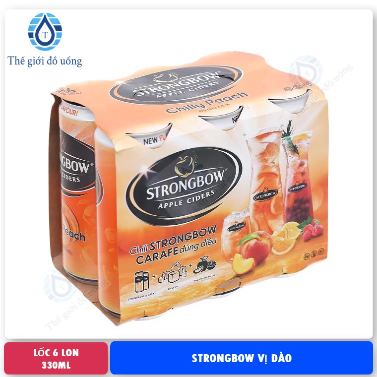 Strongbow vị đào (lốc 6 lon) loại 330ml