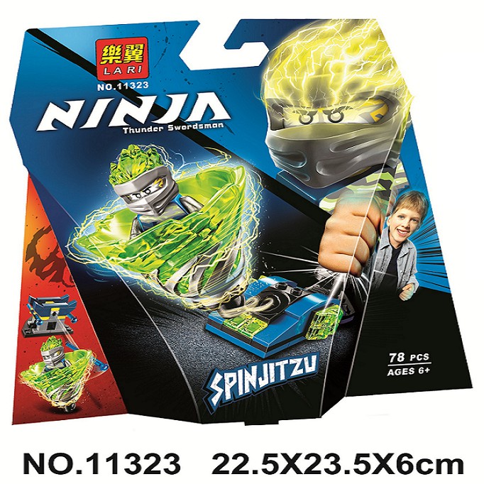 Đồ chơi lắp ráp xếp hình logo Ninjago con quay lốc xoáy Season phần 11 spinjitzu Ninja Jay xanh dương Lari 11323