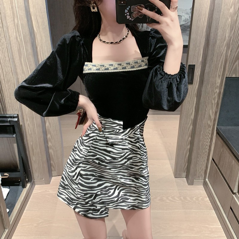[Mã FAGREEN55 giảm tới 30K đơn 99K] Chân Váy Lưng Cao In Họa Tiết Ngựa Vằn Kiểu Hàn Quốc Xinh Xắn | BigBuy360 - bigbuy360.vn