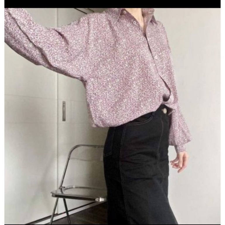 Pass Thanh lý - Sibling House - Áo sơ mi tay dài hoạ tiết hoa Lindy shirt