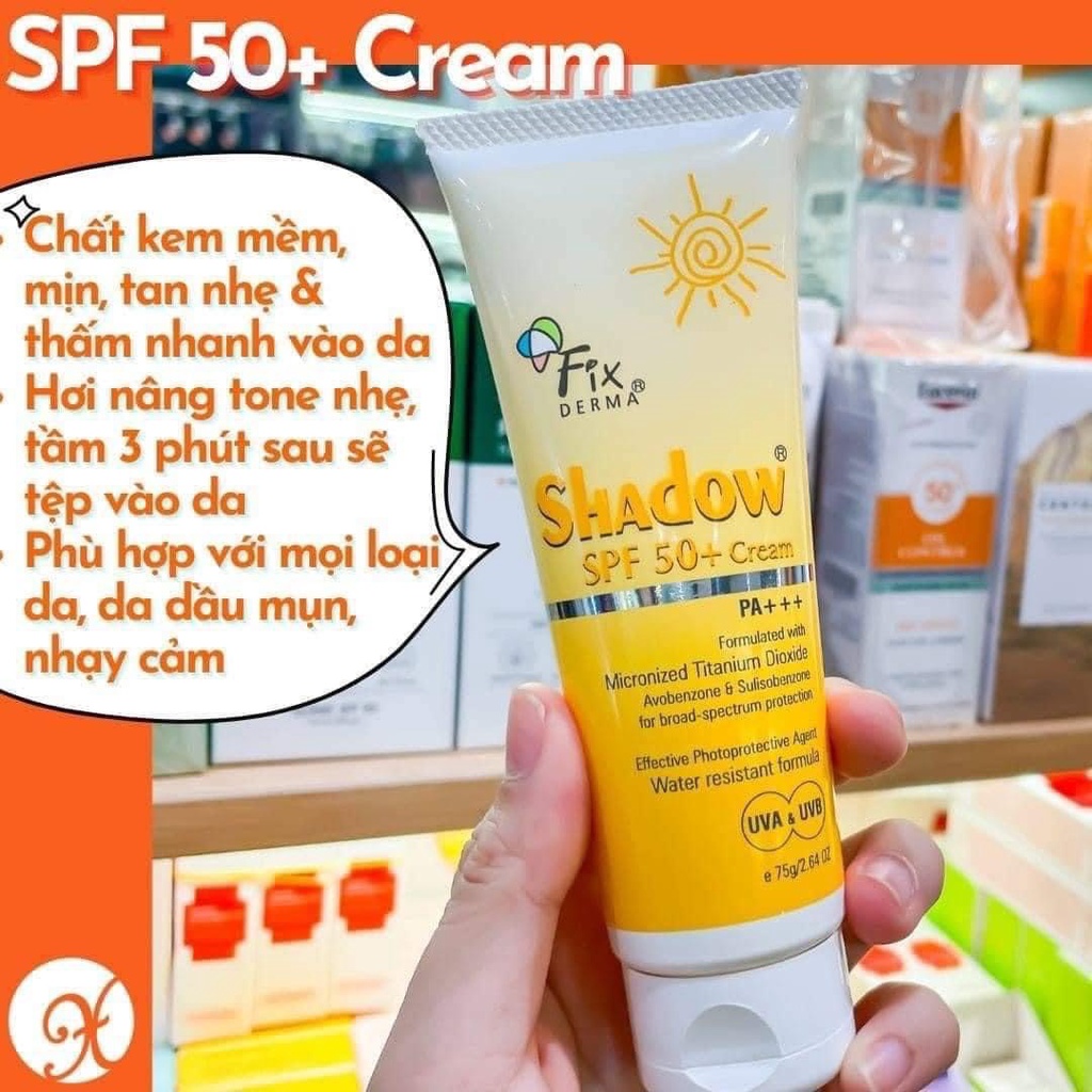 Kem chống nắng Fixderma Shadow SPF 50+ PA+++ 75g