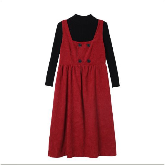 Sét Yếm Bầu Công Sở Dự Tiệc Cao Cấp Azuno AZ1012 Chất Liệu Nhung Ép (Kèm Áo Len)