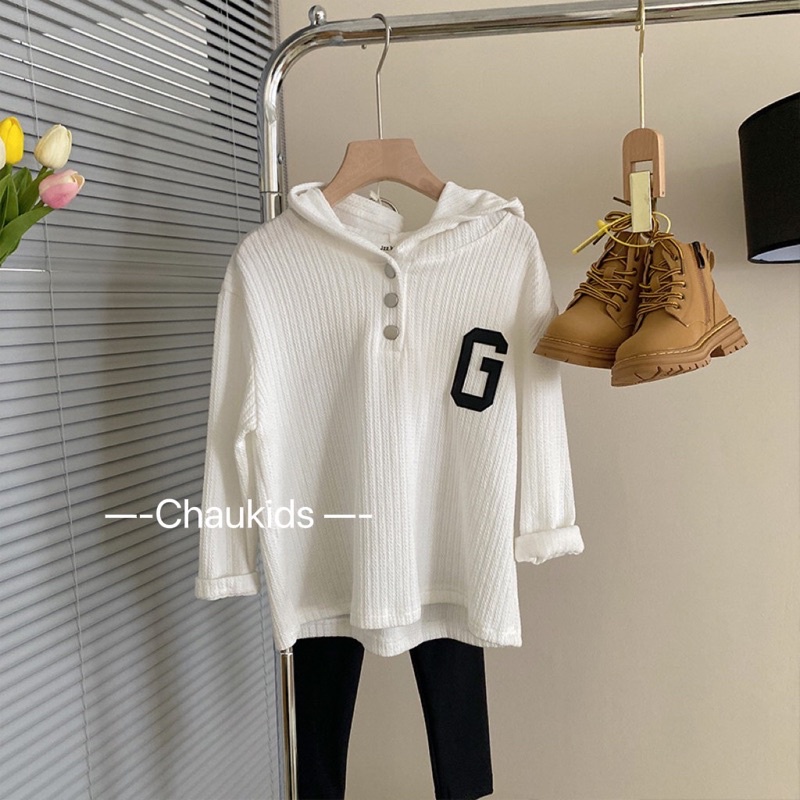 Bộ quần áo chữ G mũ liền cho bé gái