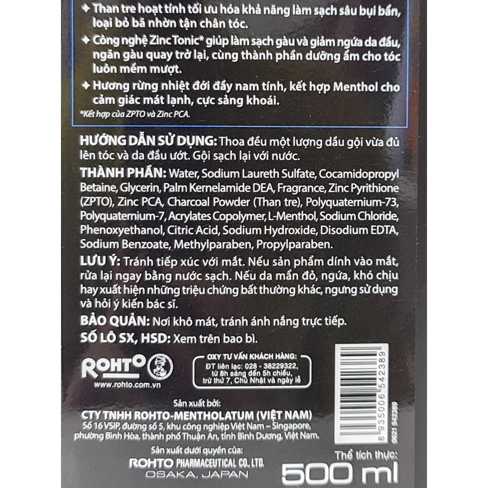 Dầu Gội Tác Động Sâu Dành Cho Nam Oxy Deep Shampoo 500ml