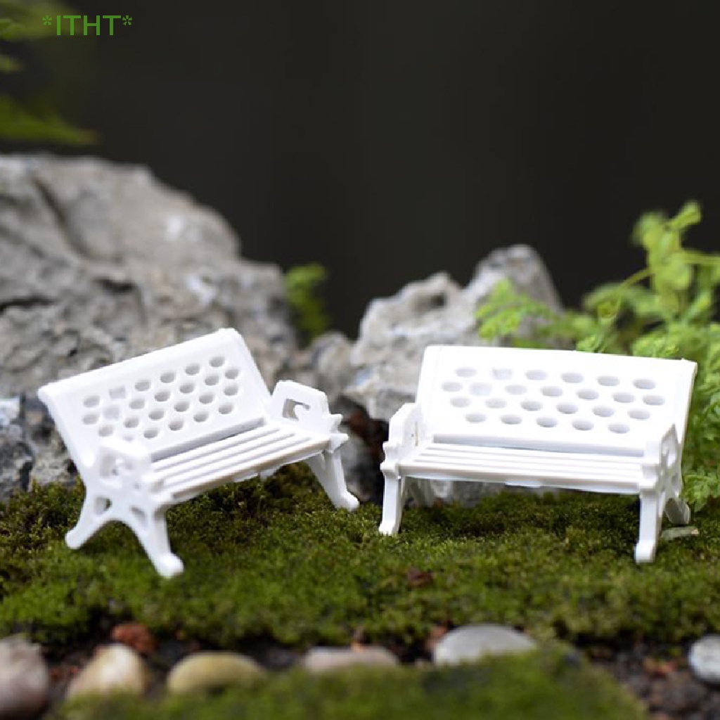 Bộ 3 Mô Hình Ghế Công Viên Mini Trang Trí Tiểu Cảnh Mới