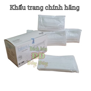 Hộp khẩu trang y tế BISOU 4 lớp - màu trắng - 50 cái/hộp