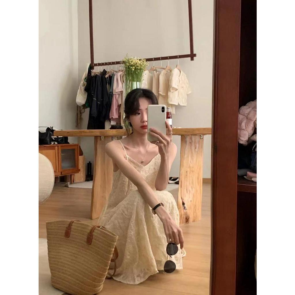 Đầm Ren Cổ V Phong Cách Hàn Quốc Thời Trang Mùa Hè Sành Điệu 63992