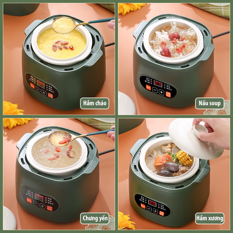 Nồi Chưng Yến Nồi Nấu Cháo Chậm Changhong Cho Bé Ăn Dặm Ninh Hầm Hấp Cách Thủy Đa Năng