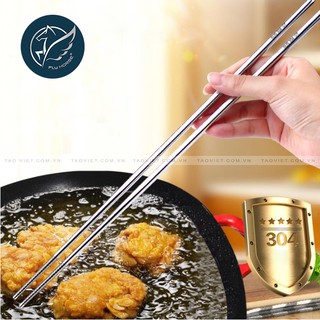 [2 ĐÔI] Đũa nấu Inox 304 dài Flyhorse đũa xào nấu chiên rán bằng thép không gỉ cao cấp Taoviet