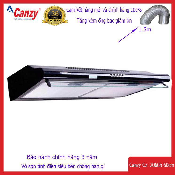 Máy hút mùi Canzy CZ 2060B và CZ 2070B Kiểu Máy Slim Cổ Điển, Kích Thước 600mm / 700mm