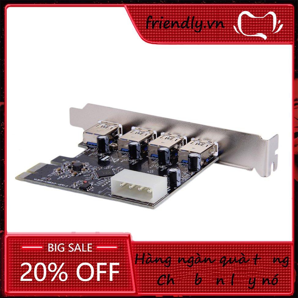 Card Mở Rộng 4 Cổng Pci-E Sang Usb 3.0 5 Gbps Tốc Độ Cao | BigBuy360 - bigbuy360.vn