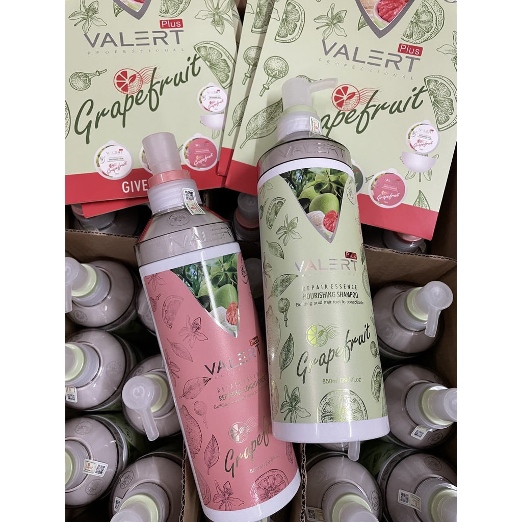 Dầu Gội Xả Bưởi VALERT GRAPEFRUIT 850ML * 2 Phục Hồi Chống Rụng Kích Thích Mọc Tóc Siêu Mượt | Centella.official